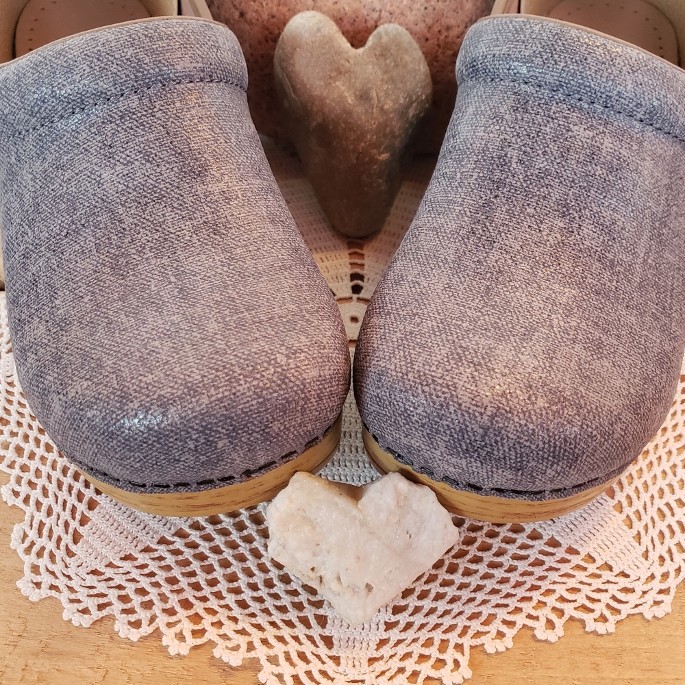 ⚘inQuire⚘AvaiLable!⚘Denim Dansko Pro Honey Clog Cottage Blue Burnished 38 39 40 - Picture 13 of 16